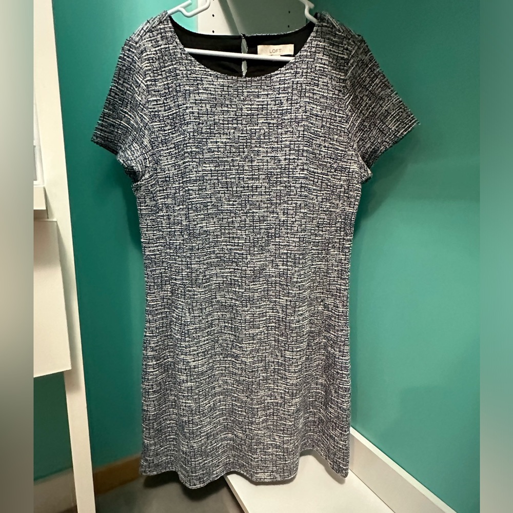 LOFT Boucle Tweed Cutout Dress US 14